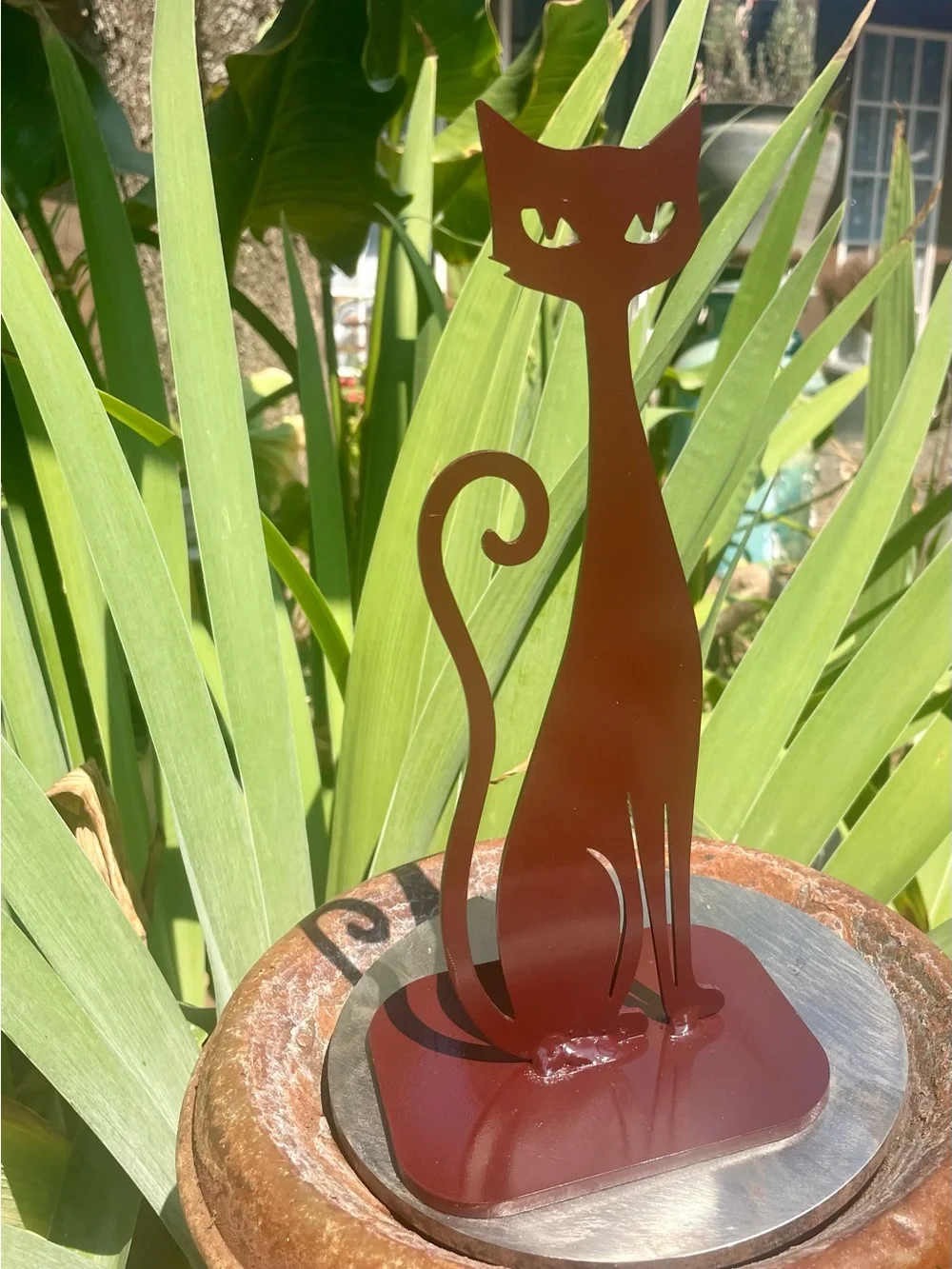 Kona Brown Mid Century Modern Cat Statue